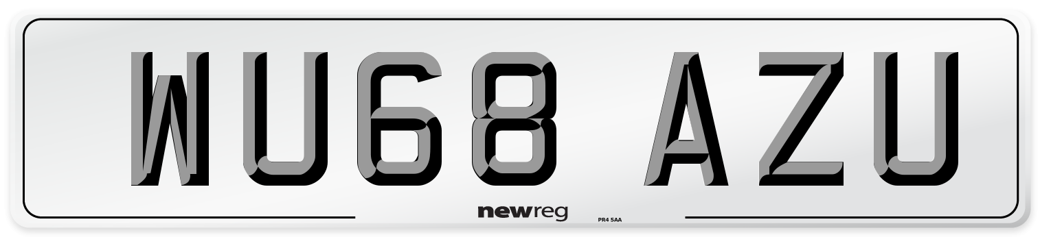 WU68 AZU Number Plate from New Reg